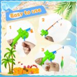 21Pcs Baby Bath Toys, Dinosaur Bathtub Toy for 3-6 Boys and Girls, 1 Dino Fishing Net &1 Fishing Rod & 3 Soft Ball & 15 Sea Animal Rubber Toys Children Fish Catching Game - Image 6