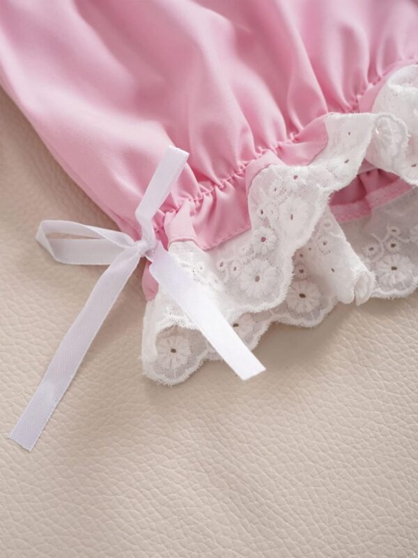 CHICTRY Kids Girls Dance Shorts Ruffle Bowknot Bloomers with Lace Trim Pettipant Safety Shorts Undershorts Bottoms Underwear - Image 7