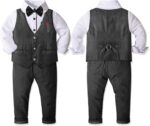 Nwada 4 Piece Boy Suits Boys Wedding Suit Page Boy Party Prom Formal Tuxedo Suits 3-4 Years - Image 4