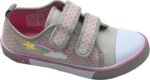 GladRags Younger Girls Canvas Trainers, Pumps, Plimsolls with Hook & Loop Strap, Infant Size 5-12