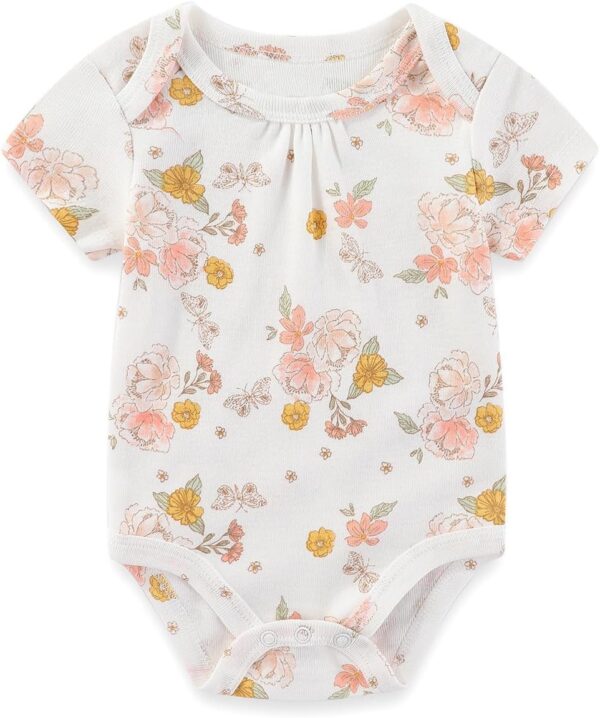Newborn Baby Short Sleeve Bodysuits Cotton One-Piece Baby Boy Girl Clothes 5-Pack - Image 2