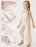 SEAUR Toddler Girls Summer Outfits Party Clothes Girls 2 Pcs Outfits Sleeveless Vacation Outfits Girls Ruffled Top 1-8 Years - Image 4