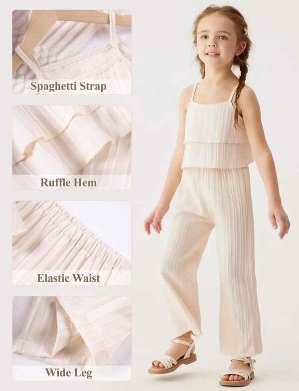 SEAUR Toddler Girls Summer Outfits Party Clothes Girls 2 Pcs Outfits Sleeveless Vacation Outfits Girls Ruffled Top 1-8 Years - Image 4