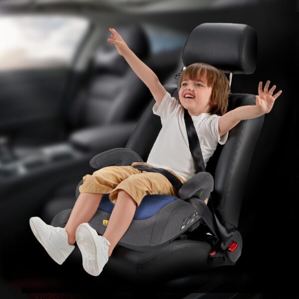 Jovikids I-Size Booster Seat for Car with ISOFIX, 125-150cm (Group 2/3, 6-12 Years), Portable Booster Seat for Kids, Comfortable, Compact, Convenient for Everyday Use, Great for Travel, ECE R129, Blue - Image 2