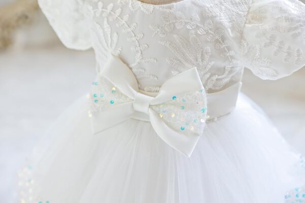 Belovecol Baby Girls Sequin Dress Bowknot Tulle Embroidery Dresses Toddler Formal Baptism Dresses 12M to 5T - Image 4