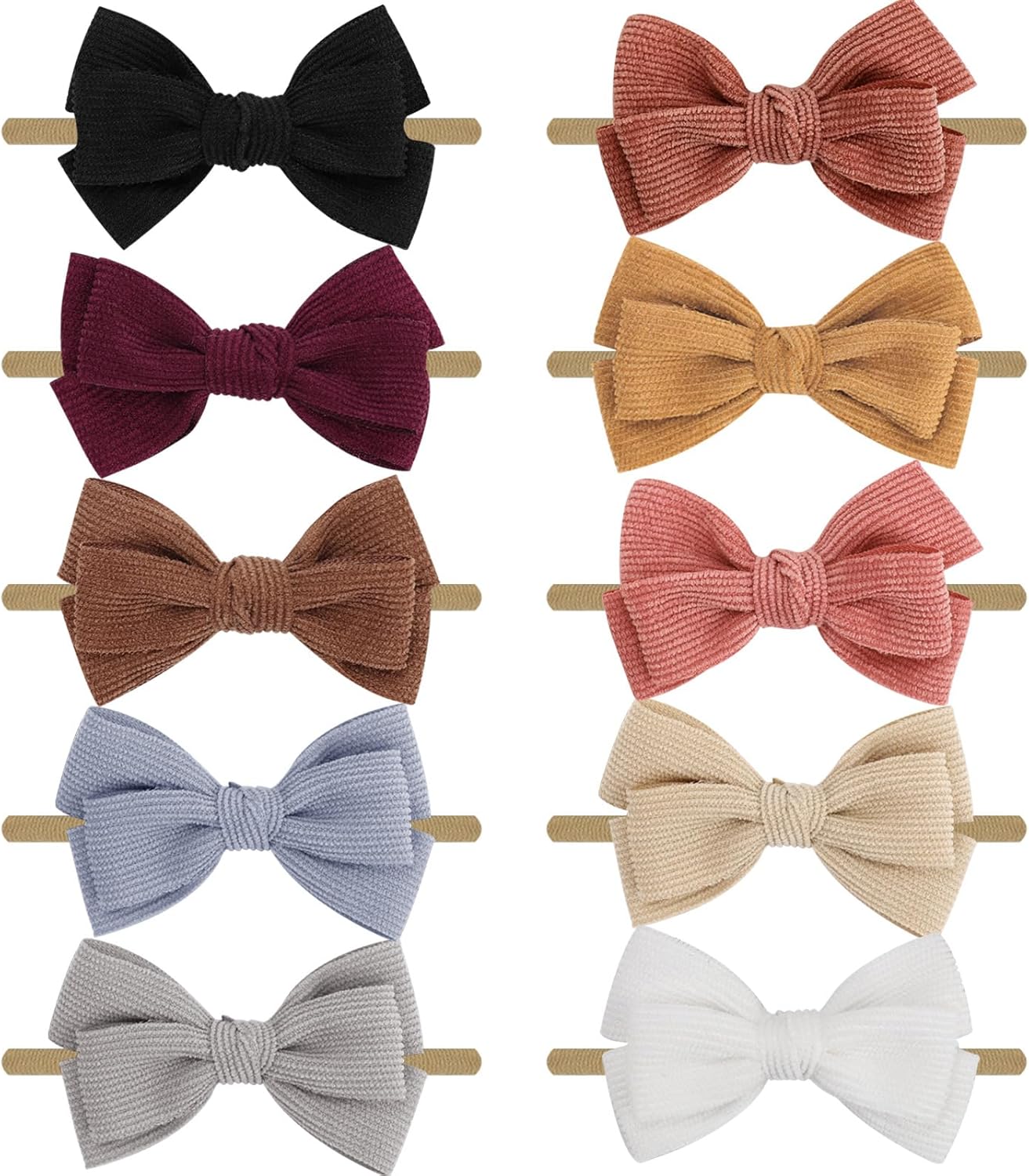 716cLFaJ6VL._AC_SL1500_.jpg DRESHOW Baby Girl Headbands and Hair Bows Nylon Headbands 10 Pack of Hair Accessories for Newborn Infant Toddlers Kids - Image 1