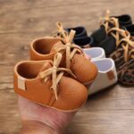Infant Toddler PU Leather Soft Sole Baby Shoes Boys and Girls Non Slip Floor Casual Shoes Lightweight Lace Up Comfortable Solid Color Simple Baby Boy Girl - Image 5
