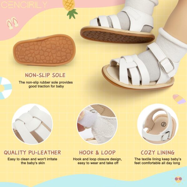 CENCIRILY Infant Baby Girls Summer Sandals Newborn Bow-Knot Open Toe Beach Shoes Casual Lightweight Anti Slip Sole Flat - Image 5