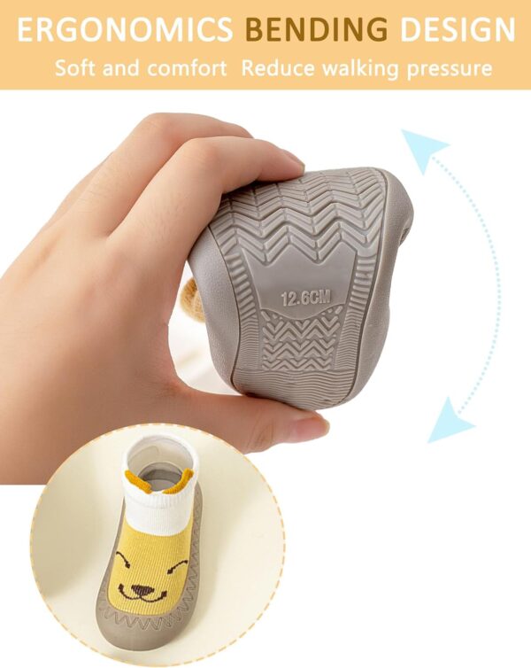 Happy Cherry - 1/2 Pairs Baby Toddler Boys Girls Slipper Socks Anti Slip Non-slip Indoor Floor Shoes Socks Newborn Cotton Grip Socks with Rubbe Sole for 0-36 Months - Image 3