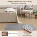 Short Pile Carpet, Area Rugs Machine Washable Room Rug Anti-Slip Rug, Soft Carpets Bedside Rugs for Bedrooms(Grey,60x120 cm) - Image 4