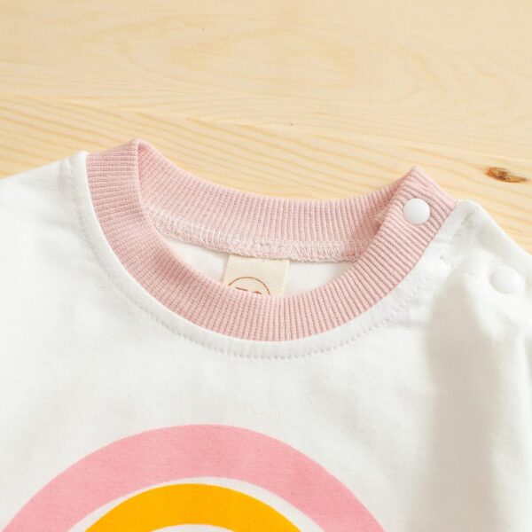 Infant Bloomers 3 6 Months Newborn Infant Baby Girls Cotton Rainbow Autumn Print Long Sleeve Pants Sleepwear Set Clothes Outfit Sweats for Girls - Image 4
