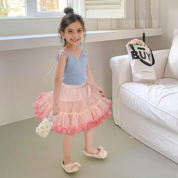 LACOFIA Girl's Tutu Skirt Toddler Ruffle Layered Tulle Skirt Princess Tutu Pettiskirt Party Dance Bubble Mini Skirt (0-10 Years) - Image 5