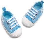 Toddler High Top Canvas Laces Up Infant First Walking Shoes Soft Flat Sole Baby Girls Trainers Breathable Boys Cute Lightweight Sneakers Outdoor - Image 3