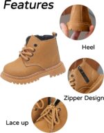 Toddler Baby Boys Girls Ankle Boots Lace Up Combat Booties Hiking Shoes Side Zipper Short Boot - Image 4