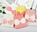 ZCXCsfp 5 Pieces Cotton Infant Girl Ruffle Panties Cute Bow Bloomers Underwear Flocked Panties, Undies Bloomers Panties Shorts for Girl 1-7 Years - Image 6
