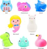 yoliyogo Animal Toy Bath Floating Toy with Auto Flashing Early Learning Toy Package with 8 Pcs Dinosaur Shark Flamingo Mermaid Bathtub Shower Toy Gift for Kids and Pets - Image 5