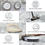 Homcomodar Abstract Runner Rug for Hallway 65x180cm Modern Kitchen Rug Washable Non Slip Floor Carpet Runner Faux Wool Carpet Grey for Bedroom Laundry Besides - Image 8