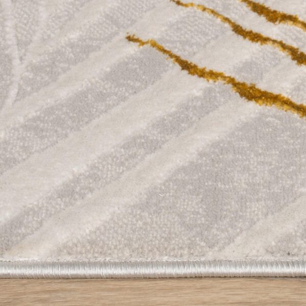 TT Home Low Pile Rug Area Rug Livingroom Carpet Square 3D Abstract Pattern, colour:Grey Gold, Size:80x300 cm - Image 2