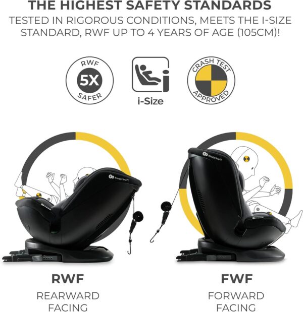 Kinderkraft XPEDITION2 I-Size Child Car Seat with 360 Degree Rotation, Isofix, Base Station, Special Safety Systems, Easy to Clean, from Birth Group 0/1/2/3 0-36 kg, Black - Image 3