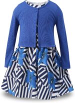 BONNY BILLY Girls Clothing Set 2 Pieces Long Sleeve Cardigan + Sleeveless Floral Print Dress Sets and Outfits