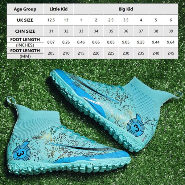 VTASQ Boys and Girls Soccer Shoes Kids Astro Turf Trainers Junior Football Shoes Indoor Outdoor Athletic Sneakers Non-Slip Unisex [9, 10, 11, 12, 13] UK Size - Image 2