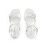 DREAM PAIRS Girls Sandals Ankle Strap Square Toe Low Heel Crysta Shell Wedding Party Flower Dress Shoes - Image 5