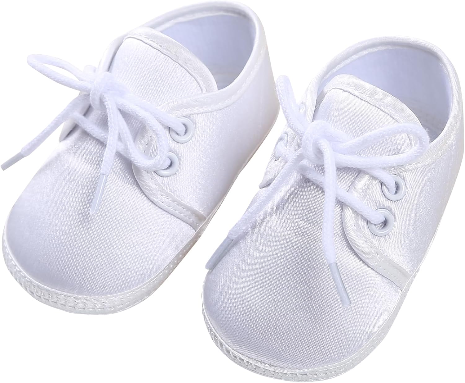 719KOLRVOL._AC_SL1500_.jpg Booulfi Baby Boy Shoes Newborn White Shoes Socks for Infant Boy Girls,2 Pcs Christening Baptism Baby Shoes and Socks Set - Image 1