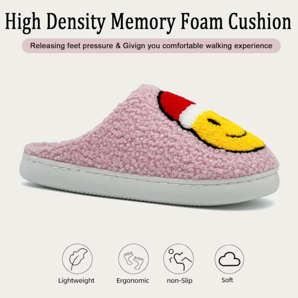 sharllen Girls Boys Slippers Kids Happy Face Slippers Novelty Christmas Santa House Slippers Plush Warm Winter Smile Slippers Indoor & Outdoor - Image 4