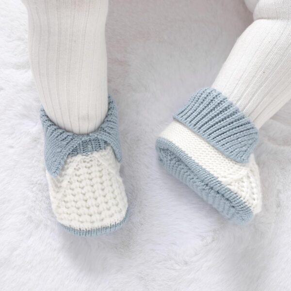 Neiwech Baby Booties Newborn Hand Knit Sock Shoes Soft Cozy First Walkers for Infant Boys Girls - Image 3