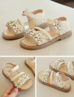 SEAUR Summer Sandals Girls Leather Sandals Walking Sandals Girls Flower Sandals Open Toe Sandals Girls Fashion Sandals - Image 4