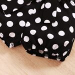 Newborn Baby Girl Set Ruffled Sleeve Romper Polka Dots Shorts Bloomers Bowknot Headband Boutique Clothes, Yxx017a-black, 0- 3 Months - Image 7
