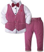 Nwada 4 Piece Boy Suits Boys Wedding Suit Page Boy Party Prom Formal Tuxedo Suits 3-4 Years - Image 3