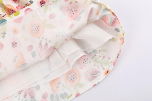 SMILING PINKER Toddler Baby Girls Dress Ruffle Sleeve Cotton Flower Print Sundress - Image 6
