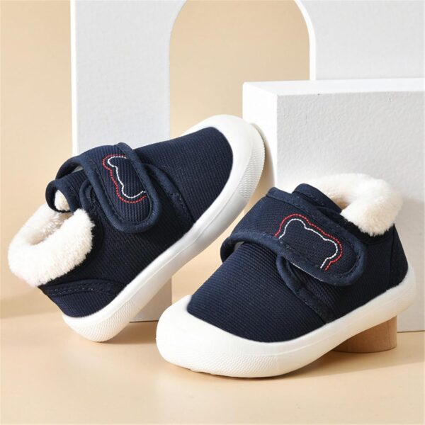 Clearance UK Baby Toddlers Winter Warm First Walking Shoes 1-3Y Boys Girls Casual Sneakers Cosy Fleece Lined Antislip Sole Lightweight Toddler Shoes - Image 4