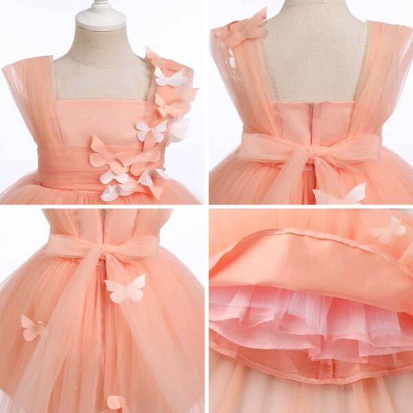 Toddlers Flower Girls Dress Kids Baby A-line Butterflies Decorate Sleeveless Tutu Dress for Princess Party Wedding Birthday Bridesmaid - Image 4