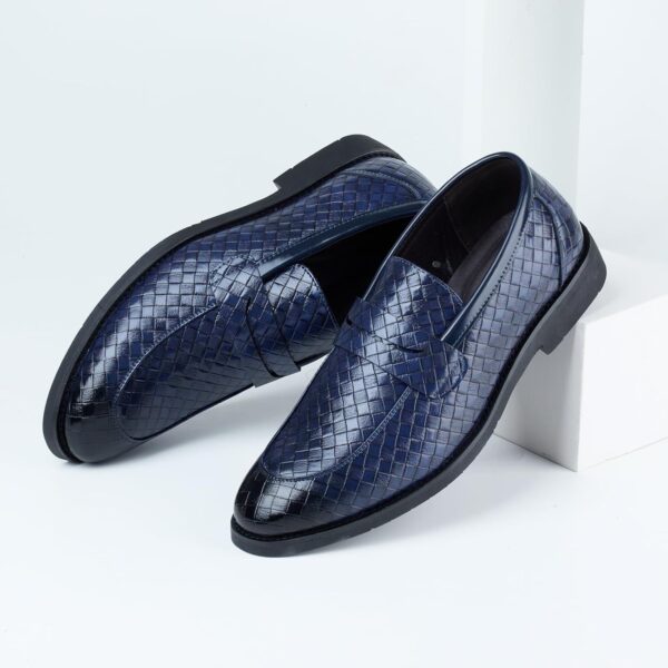 Ophestin Men's Loafers Moccasins Weave Formal Dress Shoes Slip-On Driving Business Shoes - Image 4