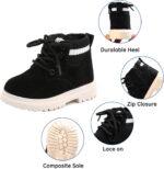 FEOYA Toddler Baby Boys Girls British Style Ankle Boots Suede Snow Boots Fur Lined Warm Shoe Lace Up Boots Shoes - Image 2