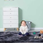 GISIONLARI Rugs Living Room Soft Bedroom Rug Fluff Area Rugs Shaggy Carpets Non-Slip Modern Luxury Fur Carpet for Kids Room Comfy Home Decor Floor Mat (Black Grey, 80 x 150 cm) - Image 3