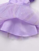 IDOPIP Baby Girls Toldder Girls Flutter Sleeve Sequins Strawberry Floral Embroidered Ruffle Sleeve Tulle Dress with Headband Party Wedding Dress - Image 6