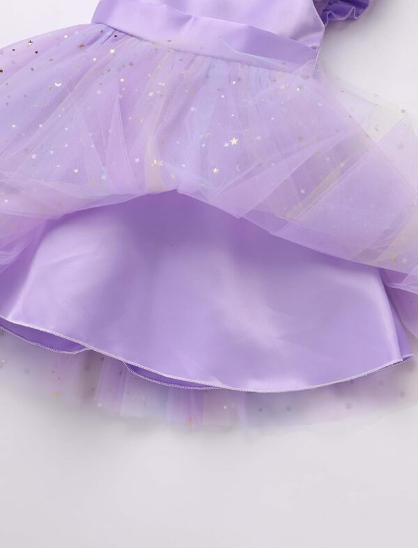 IDOPIP Baby Girls Toldder Girls Flutter Sleeve Sequins Strawberry Floral Embroidered Ruffle Sleeve Tulle Dress with Headband Party Wedding Dress - Image 6