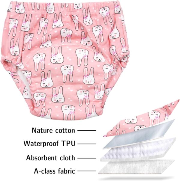 Max Shape Potty Training Pants Girls 2T,3T,4T,Toddler Training Underwear for Baby Girls 4 Pack - Image 3
