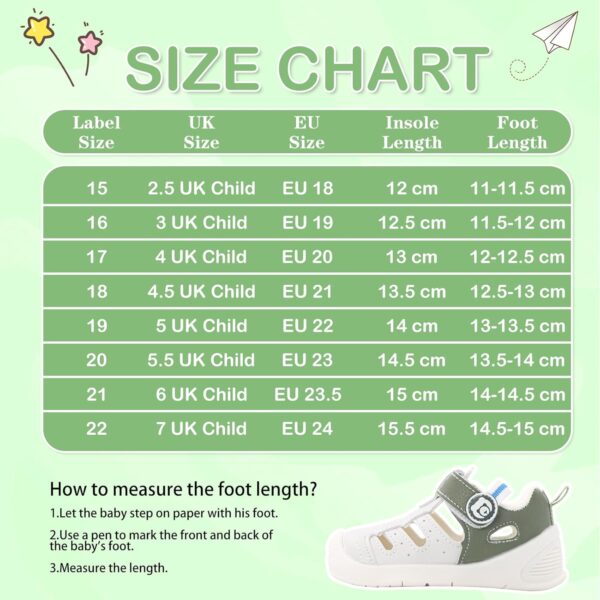 MK MATT KEELY Baby Boys Girls Sandals Toddlers Summer First Walking Shoes Kids Closed Toe Pre Walkers with Anti-Slip Rubber Sole - Image 7