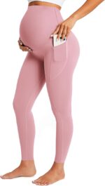 BAYDI Maternity Leggings Over Bump with Pockets Workout Belly Support Stretchy Soft Pregnancy Pants Activewear Pajama