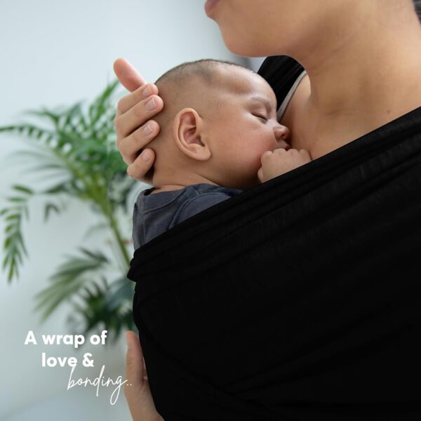 ELDOMA Black Baby Wrap Carrier - Lightweight, Breathable Baby Sling, Hands Free Baby Carrier Sling, Baby Carriers for Newborn, Infant - Image 7