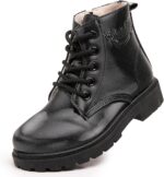 WZRUISEN Boys and Girls' Boots Knight High Top Waterproof Shoes Fashion Side Zipper Cowhide Boots