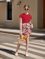 Arshiner Girl's Clothing Set Kids Summer T-shirt with Shorts Set Casual Fashion Short Sleeve Top Outfits Set for Girls 6-14 Years - Image 3