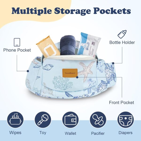 YooxArmor Baby Hip Carrier, Hip Carrier for Baby with Adjustable Waistband Support, Baby Carrier with Hip Seat for Newborn to Toddler Up to 66 Lbs, Baby Holder Carrier with Various Pockets for Dad Mom - Image 2