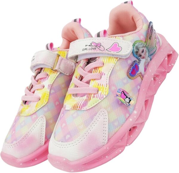 Kids Princess Shoes for Girls LED Light Up Trainers Kids Dress Up Shoes Luminous Baby Toddler Birthday Sneakers - Image 5