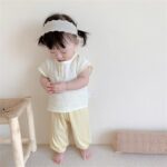 Baby Girl Boy Trousers Newborn Casual Elastic Waist Harem Pants Unisex Infant Loose Bottoms Solid Color Basic Sweatpants - Image 3