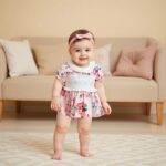 XIXIMAON Cute Baby Girl Summer Clothes Babydoll Collar Short Puff Sleeve Letter Embroidery Ruffle Romper Dress Mamas Mini Floral Jumpsuit Toddler Outfits - Image 3